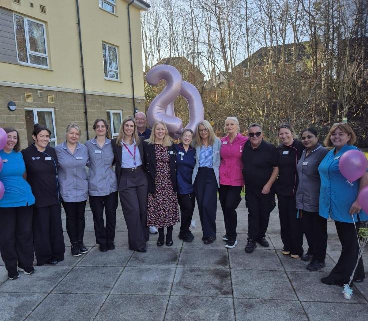 staff outside mearns view care home